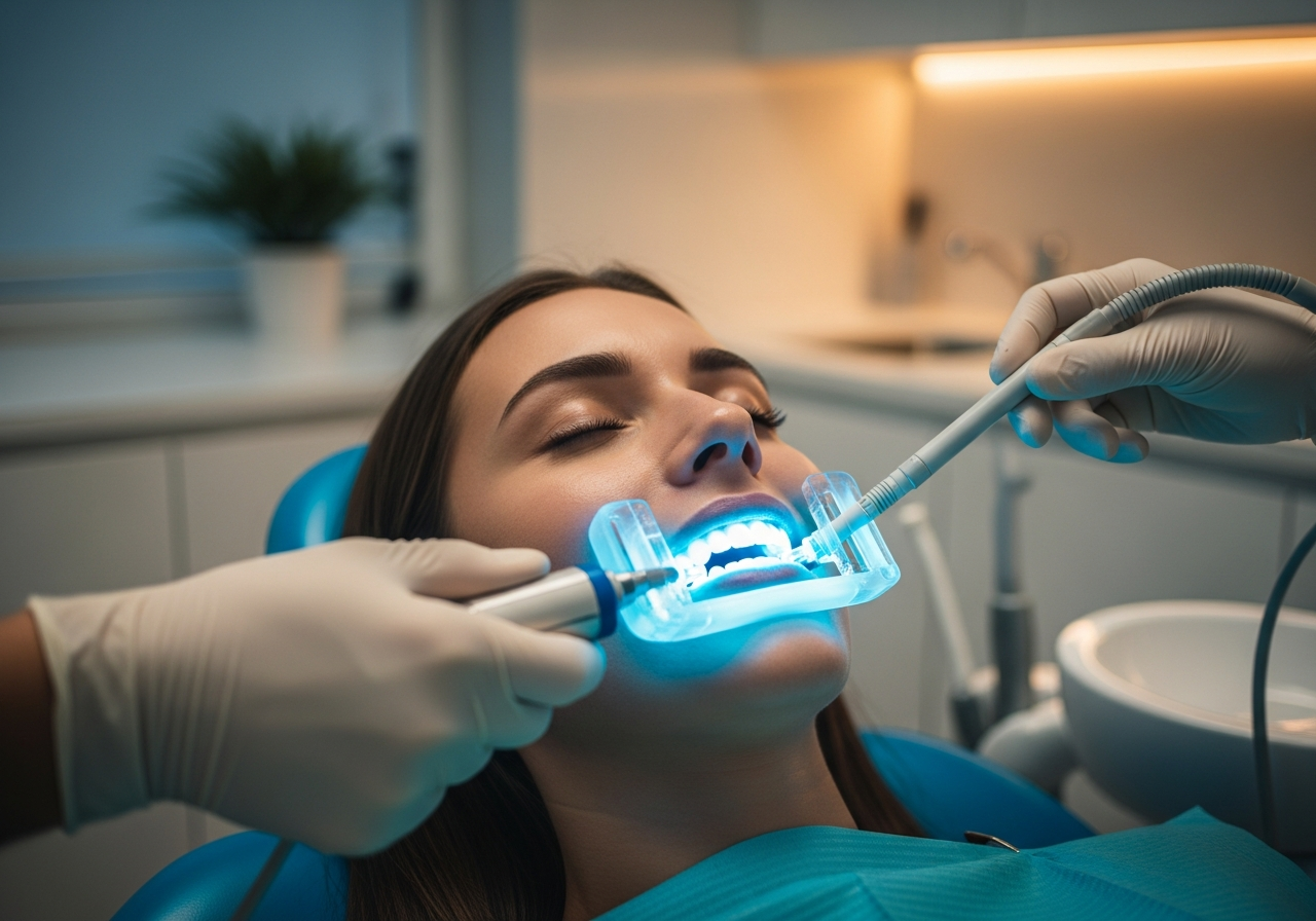 Professional teeth whitening treatment at Venetian Pointe Dentistry, Orlando